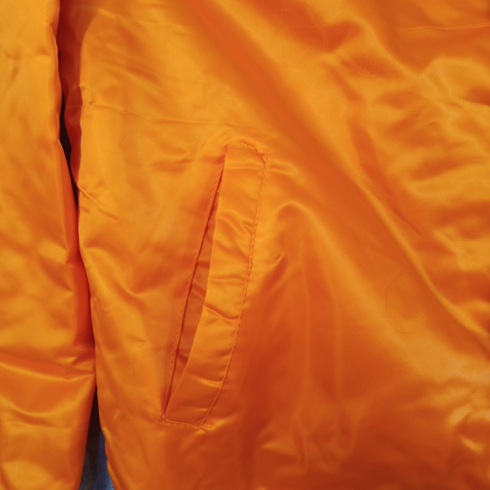 New York Unisex Orange Bomber Jacket Size Large - Picture 11 of 14